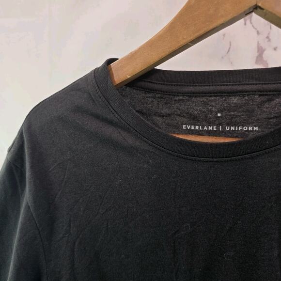Everlane T Shirt Mens Black Short Sleeve Crew Organic Cotton Uniform - Picture 3 of 10